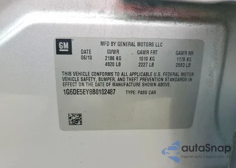 2011 Cadillac Cts Luxury Collection z USA, uszkodzony, nr VIN 1G6DE5EY8B0102487